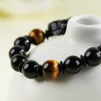 黑曜石虎眼石貔貅手鏈·來財系列 【首廟天壇天公廟開光加持】