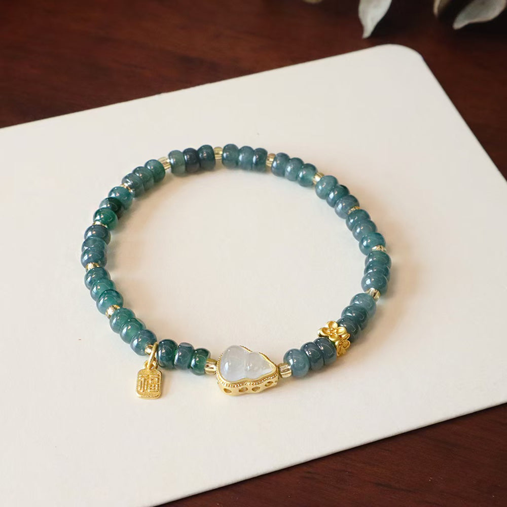 獅來運轉「自在安心系列」翡翠手串 安慧開運文殊青獅【首廟天壇天公廟祈福加持】