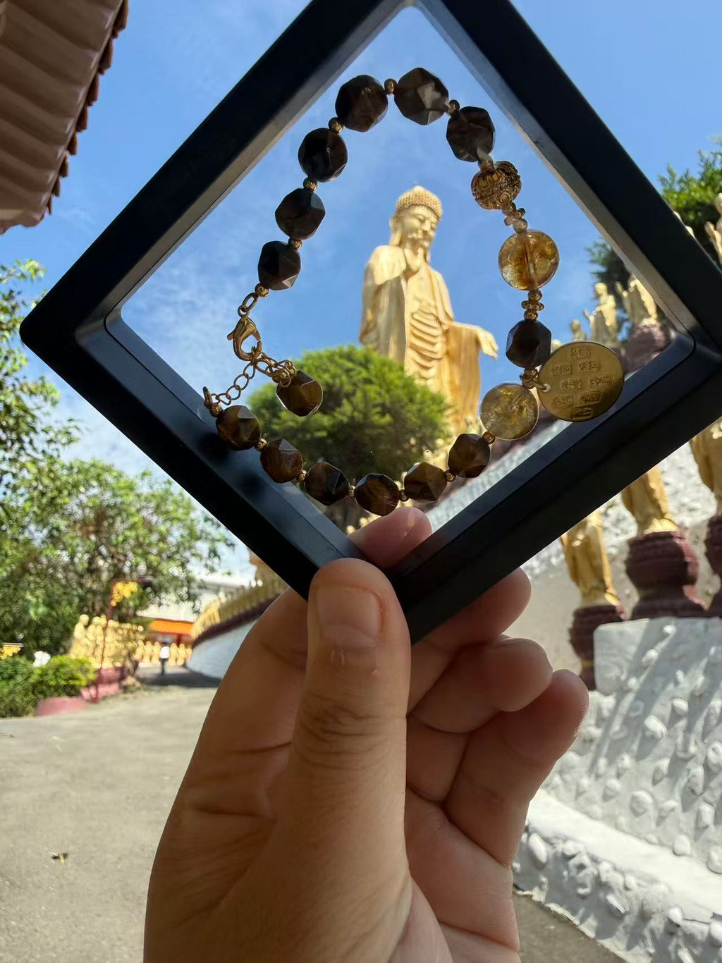 財星高照虎眼石天然黃水晶「來財系列」手串【佛光山高雄祈福加持】