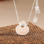 S925純銀古法宮廷風蓮花包項鍊「財源廣進」珐琅【祈福加持】