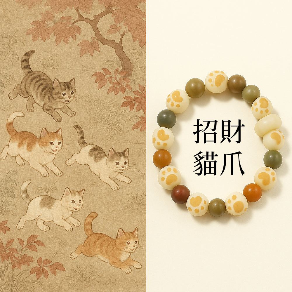玲瓏可愛貓爪菩提手串「財運來」【首廟天壇天公廟祈福加持】