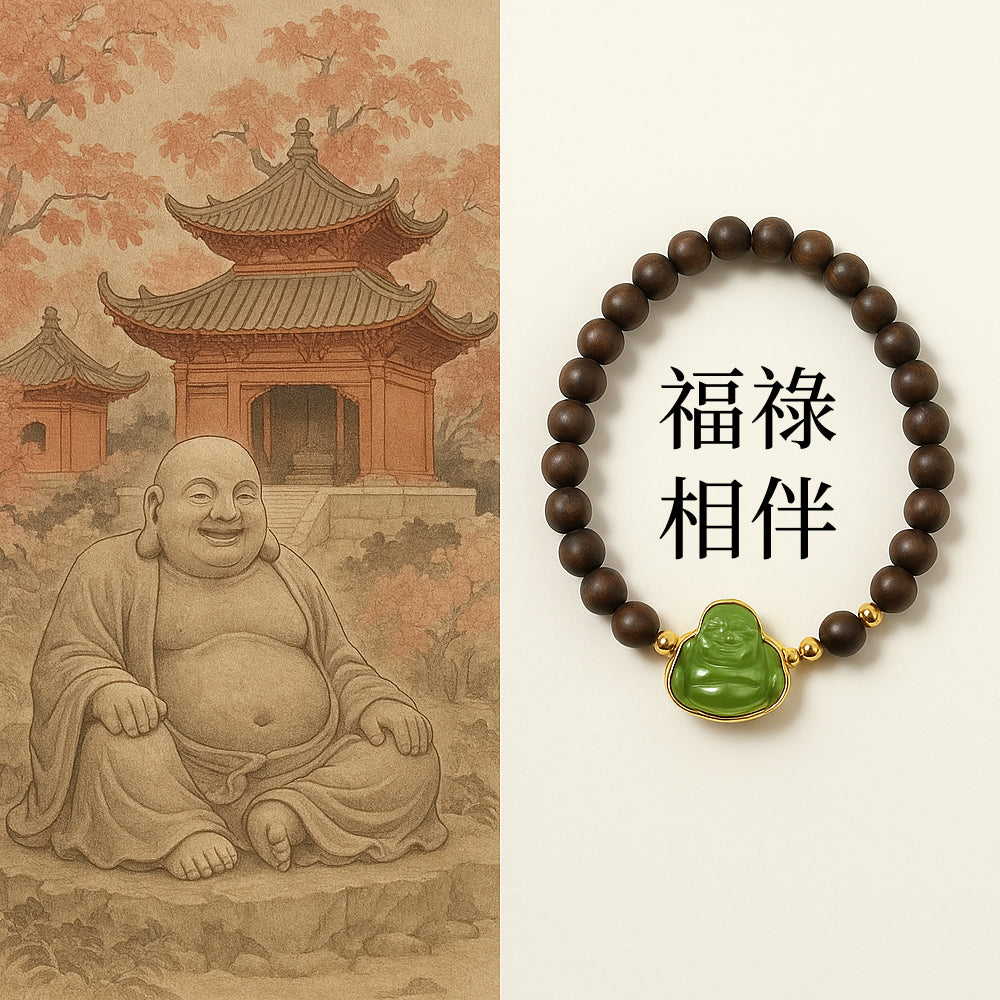 小葉降真香碧玉蜜蠟手鏈「圓滿開運」【台南首廟天壇天公廟祈福加持】