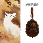 平安狐「好姻緣系列」古法香牌掛件九尾狐車掛天然香牌 【鹿耳門天后宮祈福加持】