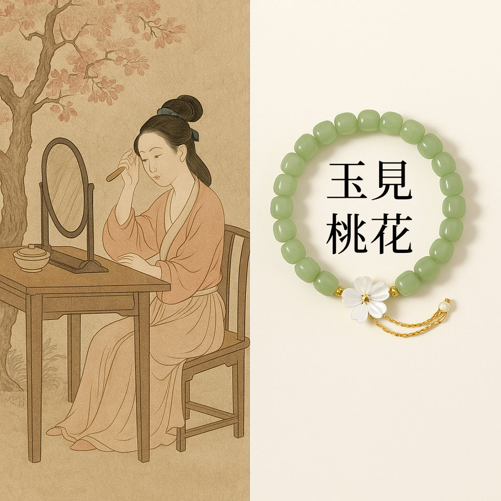 和田玉桃花純銀手串「好姻緣」手鍊 【首廟天壇天公廟祈福加持】