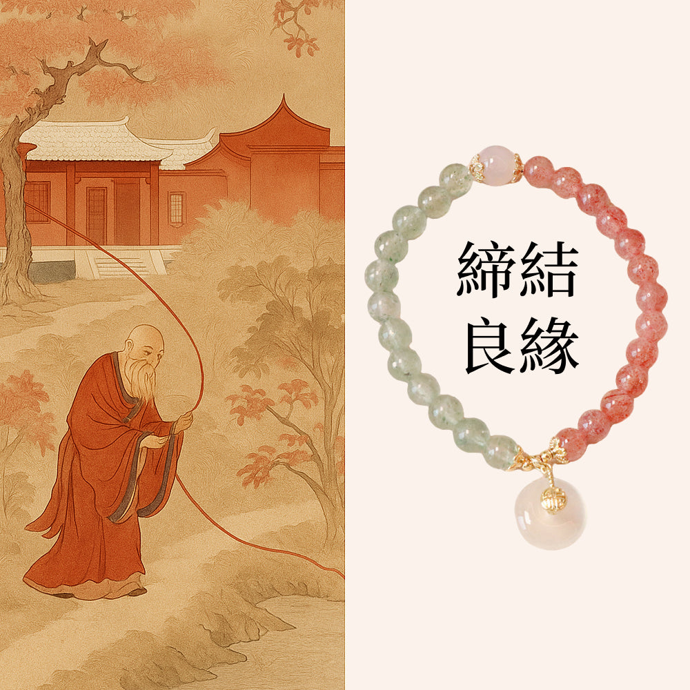 石榴石粉色水晶招桃花手串「好姻緣」【首廟天壇天公廟祈福加持】