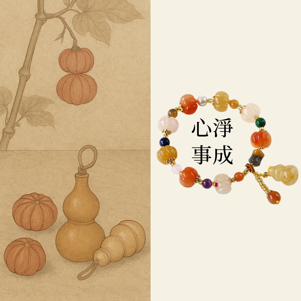 天然南瓜珠貔貅葫蘆金絲玉手串「圓滿開運」【首廟天壇天公廟祈福加持】