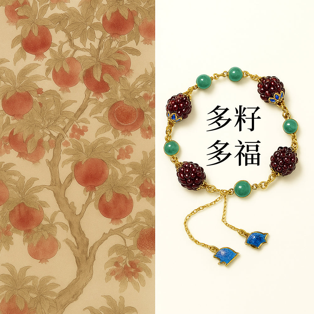 石榴石配天河石景泰藍手串「圓滿開運」【首廟天壇天公廟祈福加持】