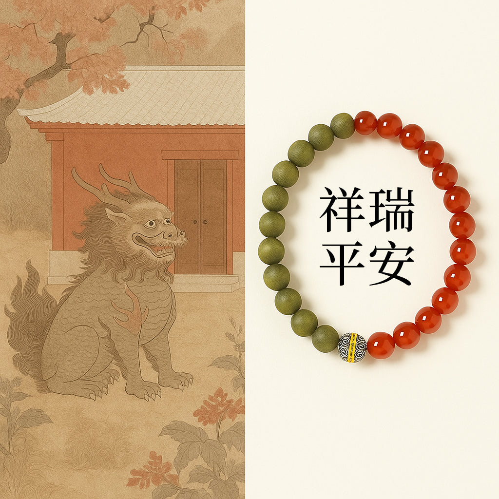 紅瑪瑙手串女款正品天然綠檀手鏈「和田玉系列」台南首廟天壇天公廟祈福加持