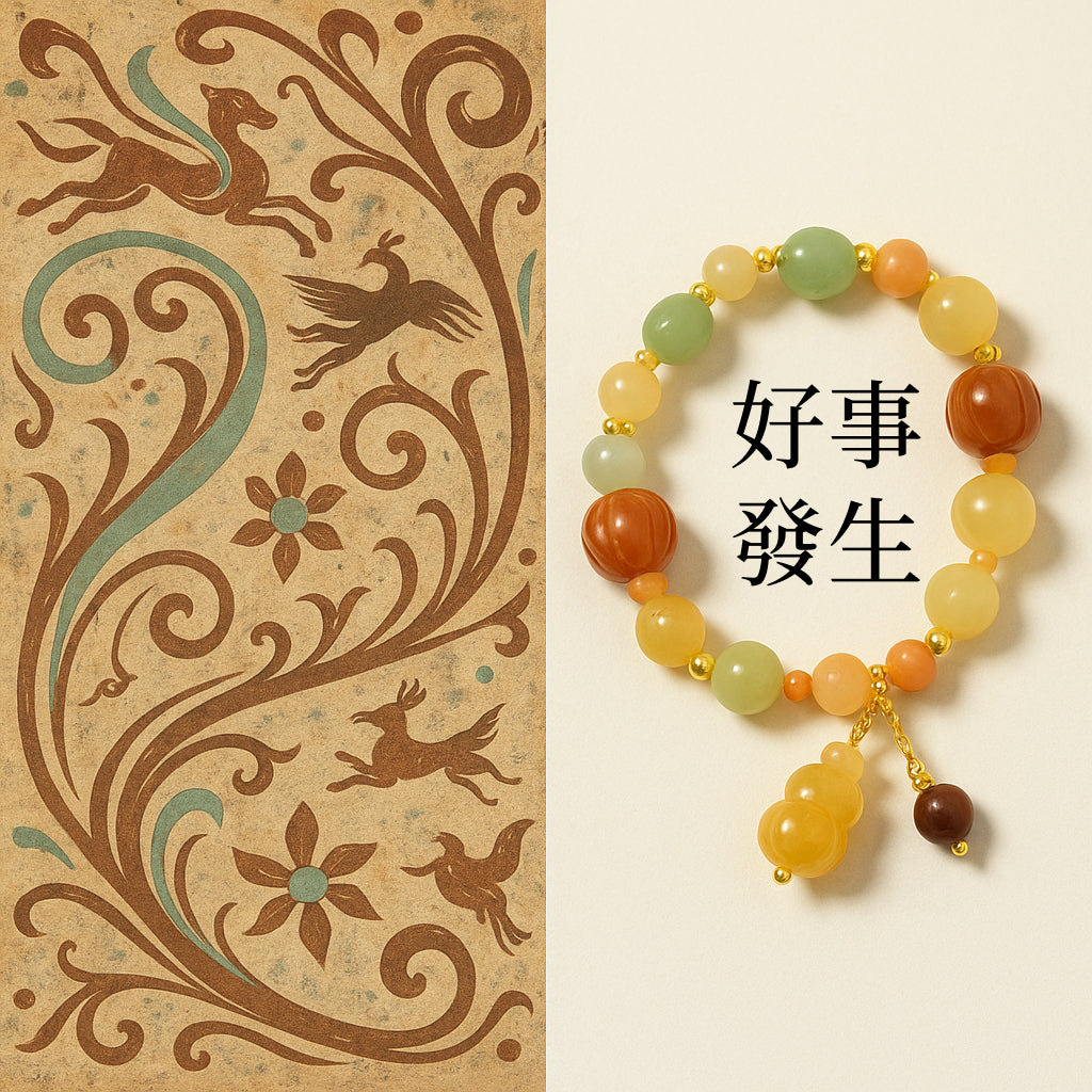 金絲玉南瓜手串白玉菩提竹節葫蘆手鏈「圓滿開運」【首廟天壇天公廟祈福加持】