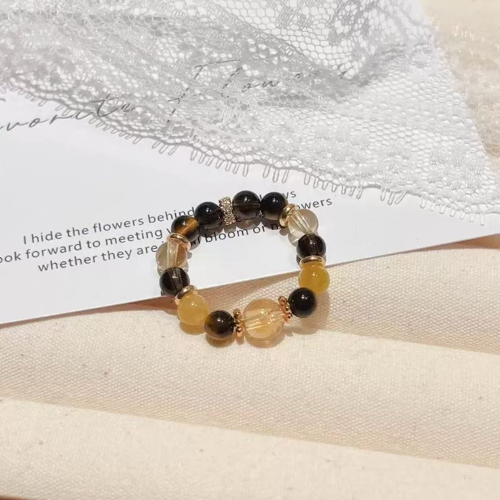 金霸「財源廣進」黃水晶金虎眼石戒指項鍊【祈福加持】