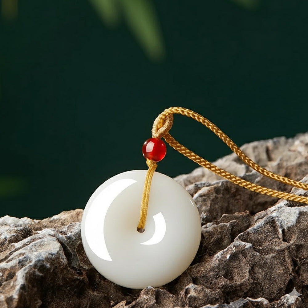 和田玉白玉平安扣吊墜 「和田玉系列」【台南首廟天壇天公廟祈福加持】