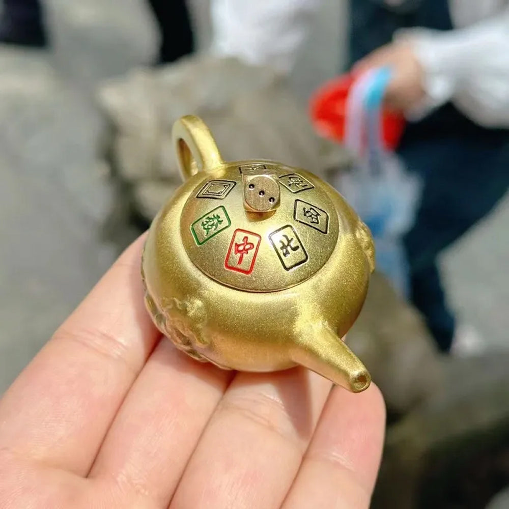 賺不完擺件麻將壺小茶壺「財運來」【首廟天壇天公廟祈福加持】