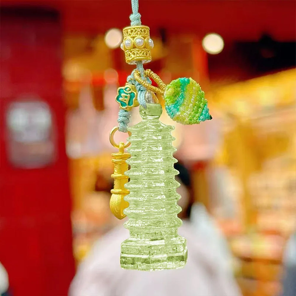 古法琉璃文昌筆塔竹葉綠男女文創禮品「開智系列」【台南孔廟祈福加持】