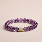 紫水晶和田玉素圈水晶手串「和田玉系列」【台南首廟天壇天公廟祈福加持】