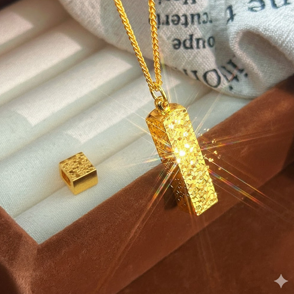 碎碎冰小金條吊墜項鍊「招財系列」【祈福加持】