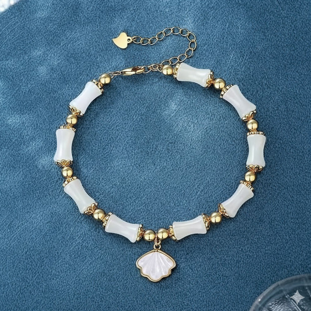 白雲母和田玉手鏈「圓滿開運」【首廟天壇天公廟祈福加持】