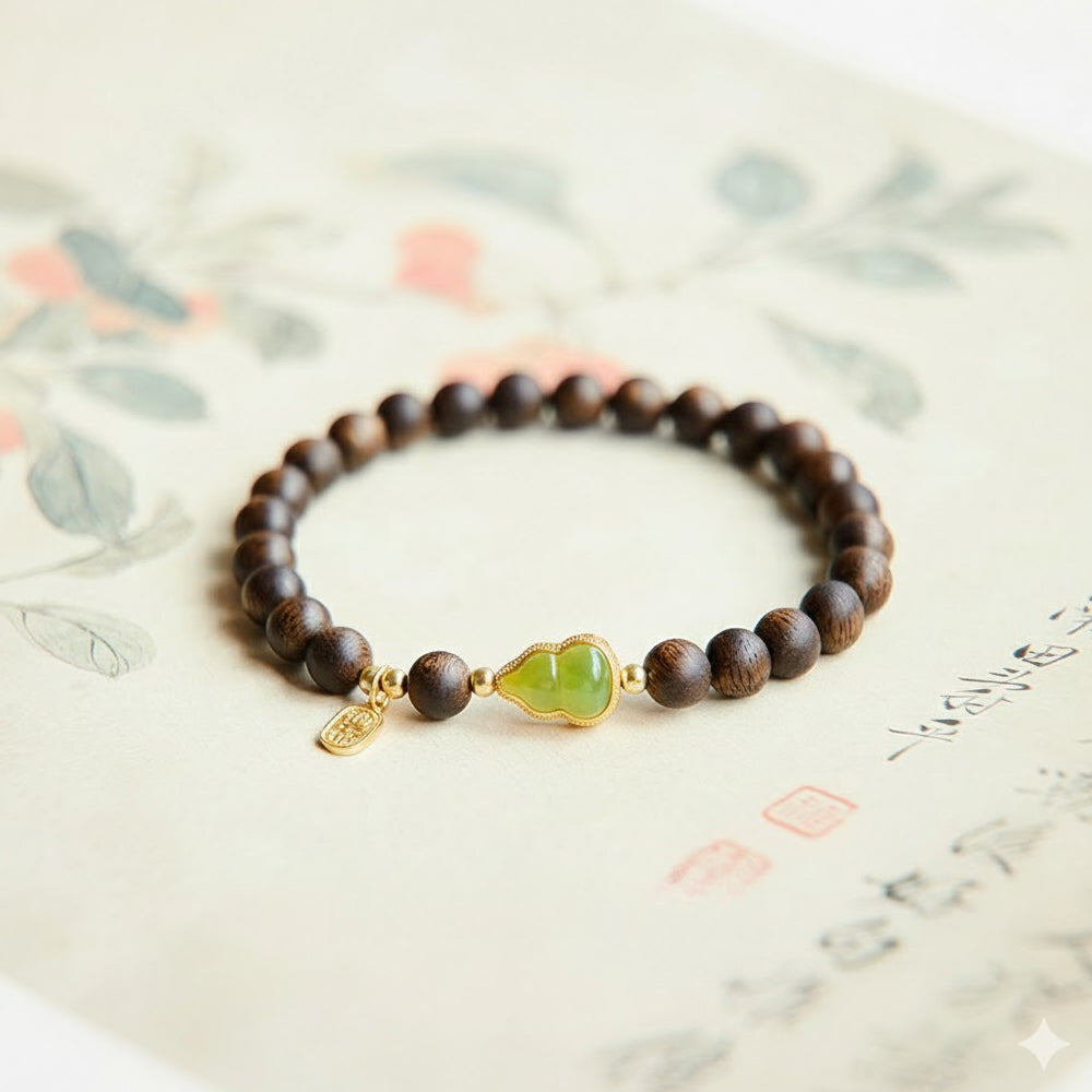 小葉降真香碧玉蜜蠟手鏈「圓滿開運」【台南首廟天壇天公廟祈福加持】