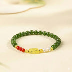錢串串「來財系列」和田玉手串碧玉南紅珍珠菠菜綠 【鹿耳門天后宮祈福加持】