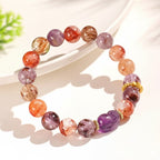 紫幽靈黑晶「財運來」超七水晶串珠手鍊貔貅手串【首廟天壇天公廟祈福加持】