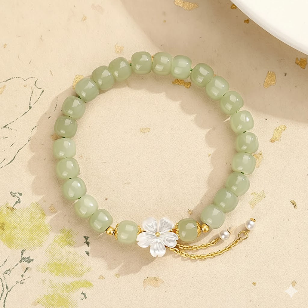 和田玉桃花純銀手串「好姻緣」手鍊 【首廟天壇天公廟祈福加持】