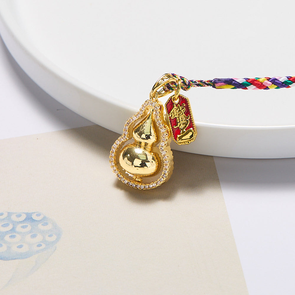 黃銅葫蘆「財源廣進」鑰匙扣掛件【祈福加持】