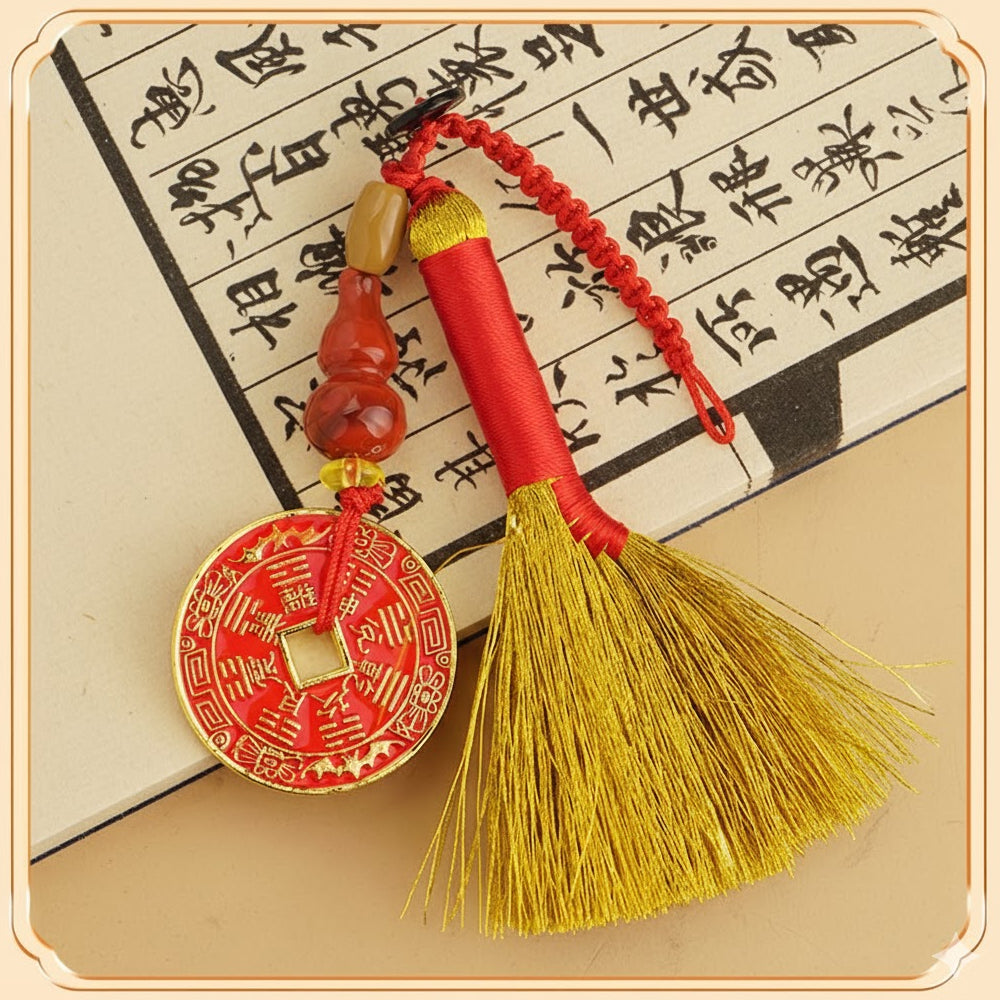 金掃把八卦手工編織包掛「好運顺」 【祈福加持】