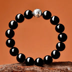 烏金黑曜石六字真言手串「自在安心系列」【台南首廟天壇天公廟祈福加持】