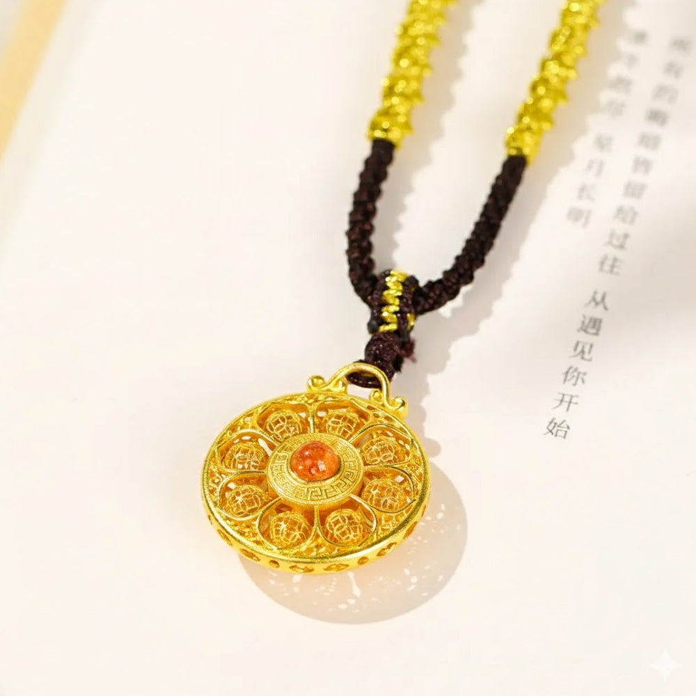 越轉越有「事業順系列」項鍊吊墜 掐絲八寶吉祥鏤空可轉動 【鹿耳門天后宮祈福加持】