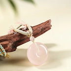 粉黛「好姻緣系列」粉水晶項鍊吊墜流蘇項鍊 【台南首廟天壇天公廟祈福加持】