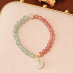 石榴石粉色水晶招桃花手串「好姻緣」【首廟天壇天公廟祈福加持】