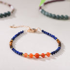 天然石青金石「財運來」石榴石碧璽手鏈【首廟天壇天公廟祈福加持】