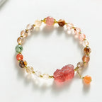 敦煌多彩發晶草莓晶貔貅手串「好姻緣」【首廟天壇天公廟祈福加持】