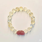 「事業順系列」 爆閃黃水晶草莓晶貔貅醒獅手鍊 【首廟天壇天公廟祈福加持】