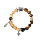 「事業順系列」天然水晶黃塔晶虎眼石微鑲蝴蝶手鏈 【台南首廟天壇天公廟祈福加持】