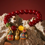 南紅瑪瑙吞金獸「自在安心系列」太歲手串吉祥如意平安手鍊護身【首廟天壇天公廟祈福加持】