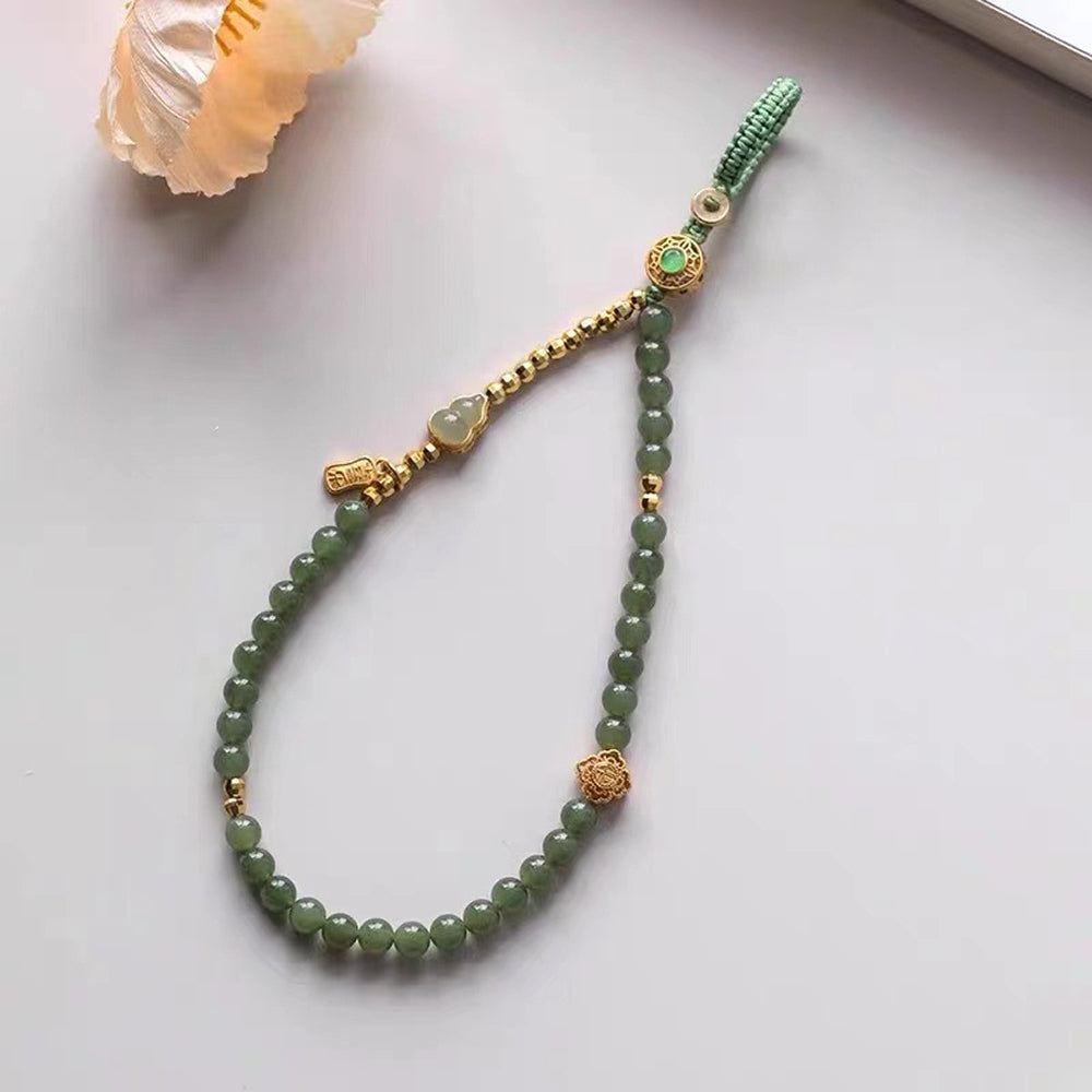 碧玉和田玉葫蘆手機鍊長款可調節可掛手腕防摔「和田玉系列」【首廟天壇天公廟祈福加持】