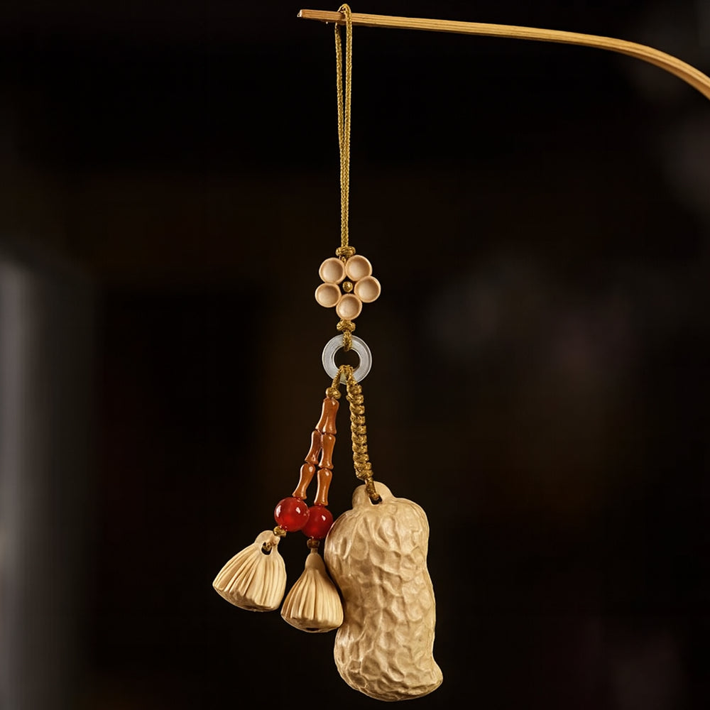 好事花生子孫滿堂手工編織手機鏈掛飾掛件「自在安心系列」【台南首廟天壇天公廟祈福加持】