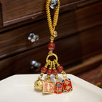 珐琅彩财神黃銅鑰匙扣「財運來」【首廟天壇天公廟祈福加持】