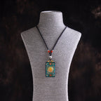 黃財神檀木唐卡吊墜手工項鍊「招財系列」【祈福加持】