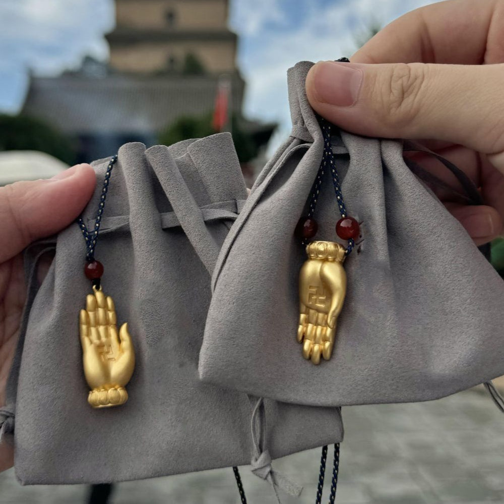 古法佛掌項鍊轉運招財編織藍繩項鍊「好運顺」 【祈福加持】