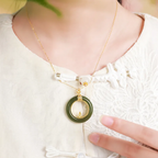 「無煩惱系列」和田玉項鍊文殊坐相守護生日禮物男女【佛光山高雄祈福加持】