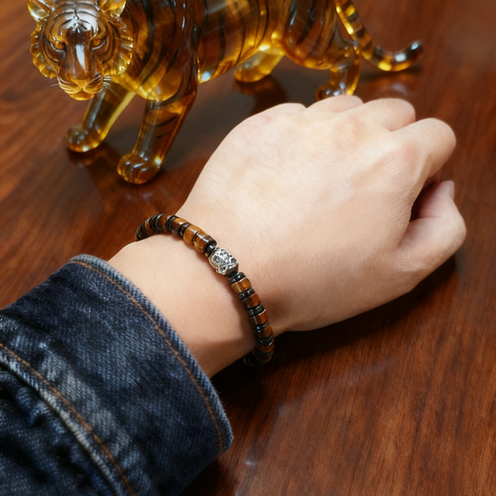 天然黃虎眼石直切歸圓手串「招財系列」【祈福加持】