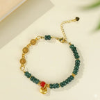 有求幣應「來財系列」翡翠手鍊瑪瑙三帝錢福袋手串手鍊 【台南首廟天壇天公廟祈福加持】