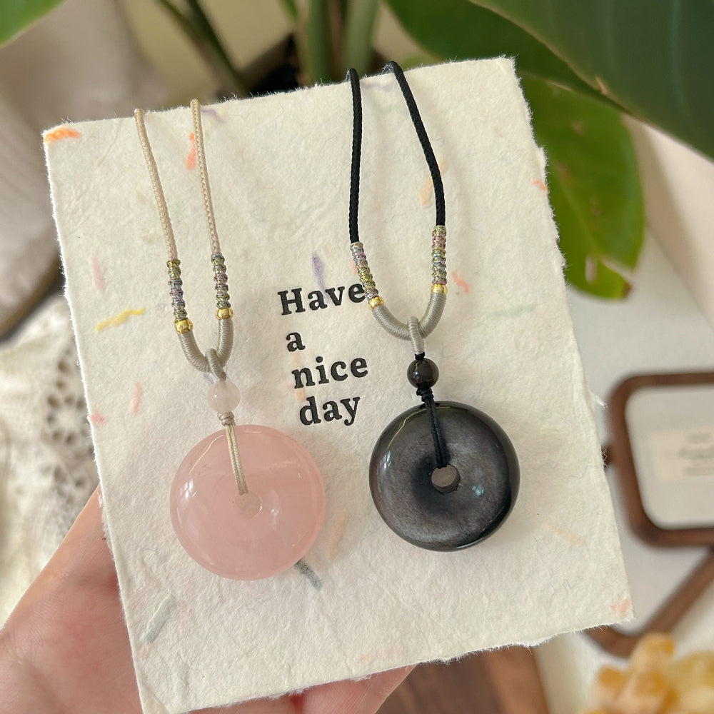 粉黛「好姻緣系列」粉水晶項鍊吊墜流蘇項鍊 【台南首廟天壇天公廟祈福加持】