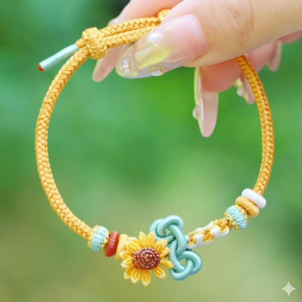 文昌結一舉奪向日葵鏈手工編織手繩「開智系列」【台南孔廟祈福加持】