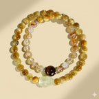 黃水晶貔貅虎眼石雙圈手串「財運来系列」【首廟天壇天公廟祈福加持】