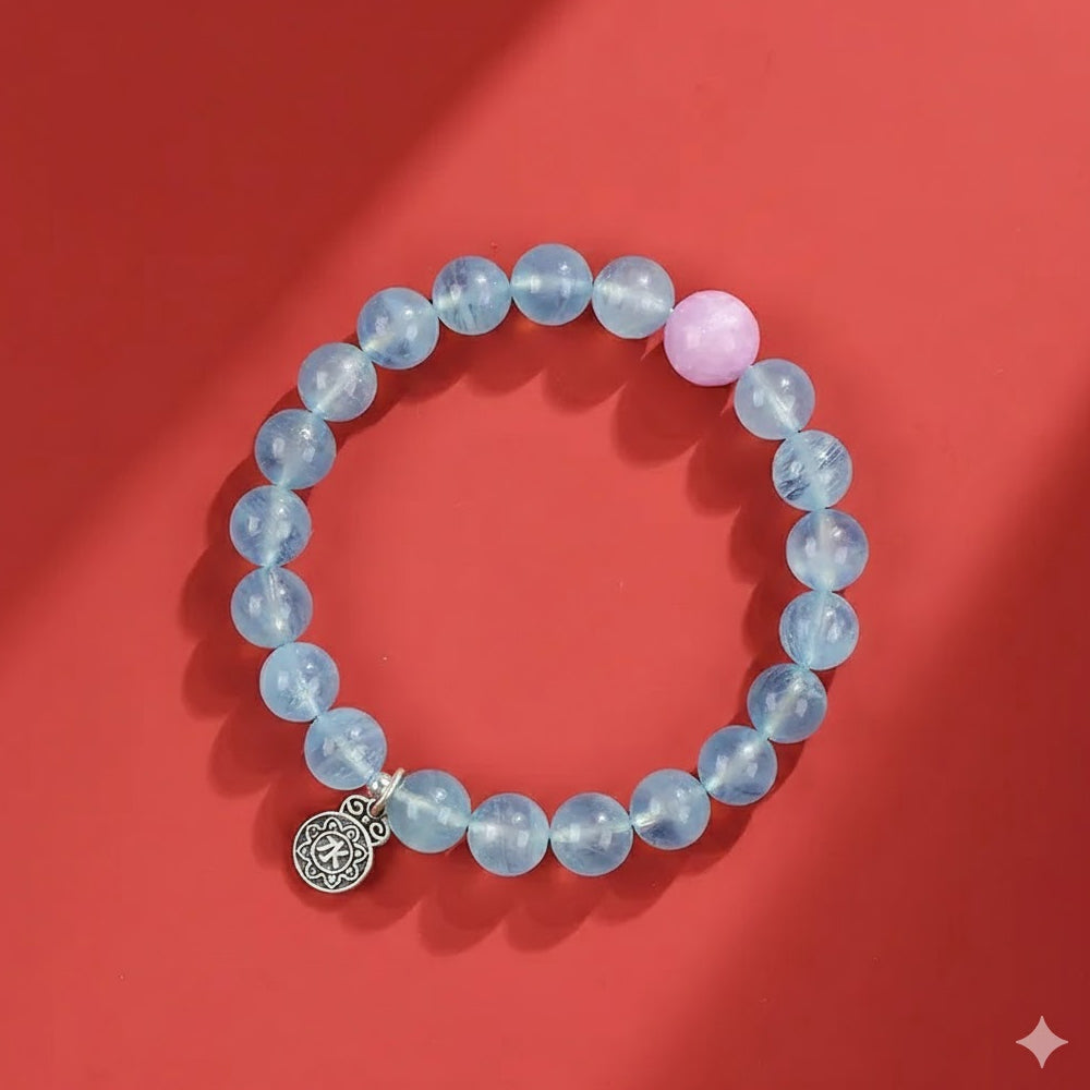 海寶藍手串男女五行白綠幽靈水晶手串「圓滿開運」【首廟天壇天公廟祈福加持】