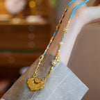 新中式多寶項鍊多寶珐琅配件錦鯉如意鎖項鍊「圓滿開運」【首廟天壇天公廟祈福加持】