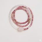 紅木紋石白水晶貔貅三圈手串「財運来系列」【首廟天壇天公廟祈福加持】