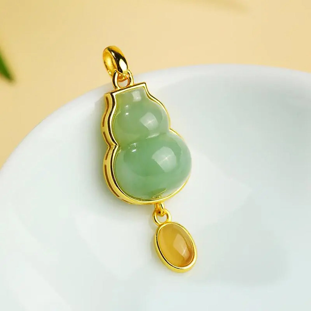 如意葫蘆「自在安心系列」和田玉項鍊吊墜（送掛繩）【台南首廟天壇天公廟祈福加持】